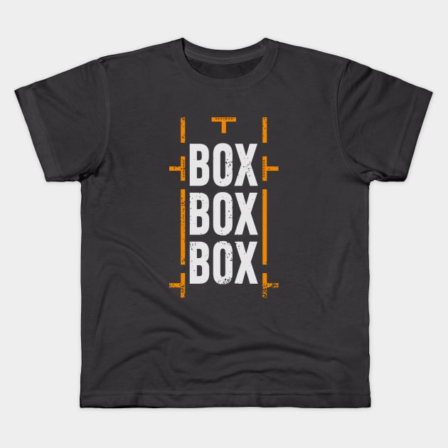 'Box Box Box' Pit box Formula 1 Pit-stop Design Kids T-Shirt by DavidSpeedDesign